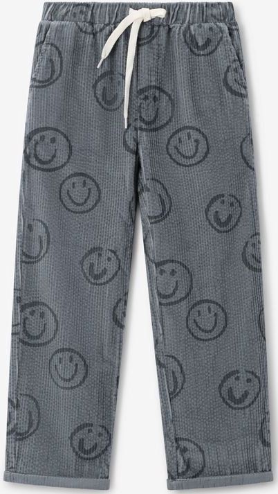 Sissy-Boy - Corduroy Broek - Blauw - Met Smiley Print