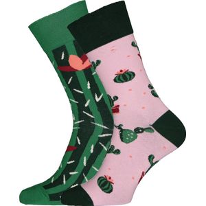 Toffe Sokken - Gekke Sokken - Leuke Sokken - Summer Cactus - Maat: 35 t/m 38