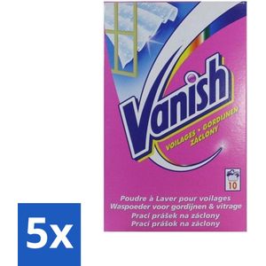 Vanish Gordijnen - Waspoeder - Voor Gordijnen & Vitrage - 10 Wasbeurten - Bulkverpakking - 5 stuks