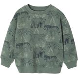 Sweater - Saliegroen - Bedrukt - Voor Jongens