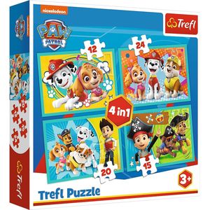 Paw Patrol 4-in-1 Puzzel (12/15/20/24 Stukjes)