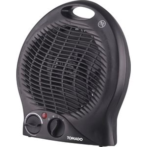 Tomado THF2001B - Ventilator kachel - Tot 24m² - 2 warmtestanden 1 ventilatorstand - Vrijstaand - Zwart