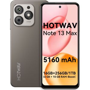 HOTWAV Note 13 Max Smartphone - 16GB/256GB - 5160 mAh Batterij - mobiele telefoon zonder abonnement - 4G Dual SIM - mobiele telefoon senioren - Met Transparante Hoes - Goud