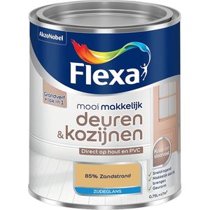 Flexa - Mooi Makkelijk Deuren & Kozijnen Zijdeglans - Muurverf - 85% Zandstrand - Mengverf - 0.75 Liter