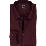 OLYMP - Luxor Comfort Fit - Overhemd - Bordeaux Rood - Strijkvrij