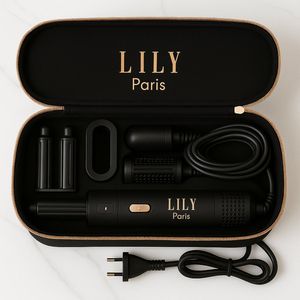 Lily Paris 5-in-1 Airstyler – Luchtwrap Krul (L/R), Föhn, Stijl- & Volumeborstel – Inclusief Luxe Opbergkoffer