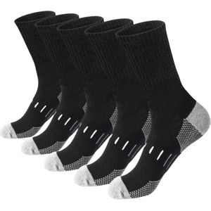 Sokken - 6 stucks - One Size - Werksokken - Wandelsokken - Dames Mid-Cut Sportsokken - Geschikt voor buitenwandelen, trainen en hardlopen - Heren Mid-Cut Crew Werksokken - Vochtafvoerend - Sportsokken
