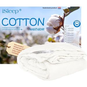 iSleep Katoenen 4-Seizoenen Kinderdekbed - 100% Katoen - Ledikant - 100x135 cm - Wit