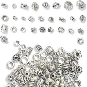 Tussenkralen van gemengde metalen - Spacer ronde antieke zilveren kralenkapjes - Voor het maken van sieraden en handwerk