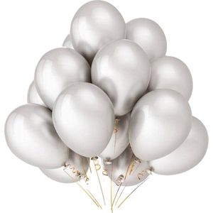 Ballonnen - 10 Stuks - 12 Inch - 30 cm - Gold - Latex Ballonnen - Feest - Verjaardag - Bruiloft - Decoraties - Baby Shower - Kinderen - Air Ballon - Zilver