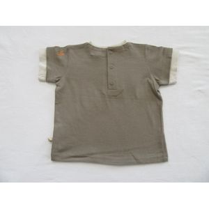 noukie's , jongens ,t-shirt korte mouw , kaki , 18 maand 86