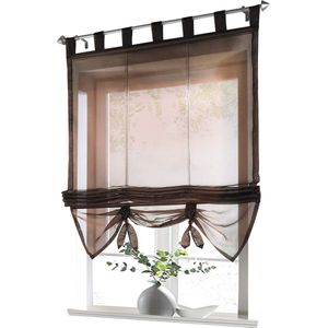 Vouwgordijn mit lussen Gordijnen Keuken Vouwgordijnen Transparant Lusgordijn Gordijnen Modern Voile Braun BxH 120x155cm 1 Stück