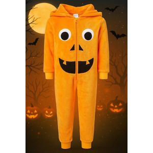 Onesie jongens meisjes - Halloween kleding- pyjama - huispak - met capuchon - 98/104