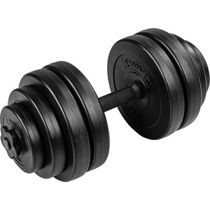 MOVIT® Dumbbell 15 kg - Kunststof - Halter met Gewichten - Zwart - 25 mm