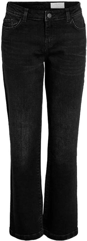 Noisy may - NMNILA LW WIDE JEANS - Jeans - Zwart - Laag - Wijd