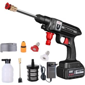 1500W Draadloze Hogedrukreiniger met Schuimkanon - 30BAR, 30000mAh Oplaadbare Batterij - Incl. Accu & Oplader - Voor Auto, Huis en Tuin