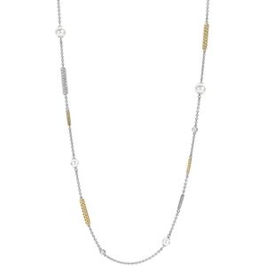 TI SENTO Dames Ketting - 925 zilver - Zirkonia met geel verguld - Maat 80 - 34089ZY
