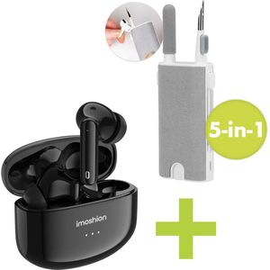 imoshion Aura Pro Draadloze In-Ear Oordopjes Inclusief 5-in-1 Reinigingskit - Oortjes Draadloos - Earbuds Wireless Bluetooth - Active Noise Cancelling - Zwart