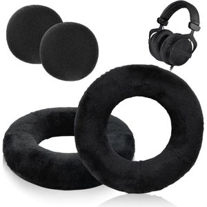 Vervangende Oorkussens voor DT990 - DT880 - DT770 PRO Hoofdtelefoons - Zacht Stof - Hoge Kwaliteit Schuim - Verbeterde Duurzaamheid en Geluidsisolatie (Zwart)