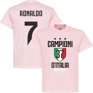 Campioni D'Italia 37 Ronaldo 7 T-Shirt - Roze - XL