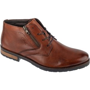 Rieker - Veterboots - Cognac - Blokhak - Ritssluiting en Vetersluiting