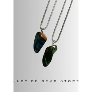 Gemstone ketting Tijgeroog blauw