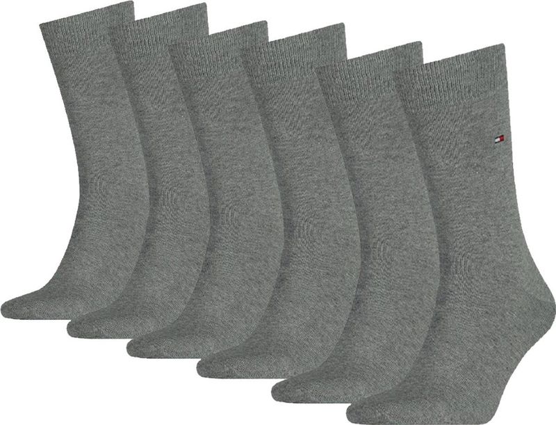 Tommy Hilfiger - Classic - Sokken - Licht Grijs Melange - 6 Paar