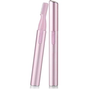Elektrische wenkbrauwtrimmer voor dames - Op batterijen - Precisie - Gezichtsscheerapparaat - Pijnloos gezichtshaar trimmen - Schoonheid - Elektrische wenkbrauwtrimmer - Voor wenkbrauwen - Gezicht - Lichaam - Roze
