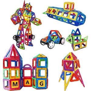 Magblock Magnetische Tegels Set, Magnetics Bouwstenen|Magneet Bouw Kinderen Speelgoed voor Kinderen Creativiteit Educatieve Blok Games voor 3 4 5 6 7 8 Jongens en meisjes (115 stuks)