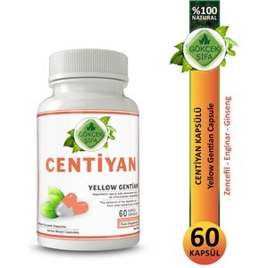 Yellow Gentian - Gele Gentiaan Extract Capsule - 60 Capsules - Voor Spijsverteringsstoornissen - 1 CAPSULE 1000 MG EXTRACT - 60.000 mg Kruidenextract - Geen Toevoegingen - Beste Kwaliteit