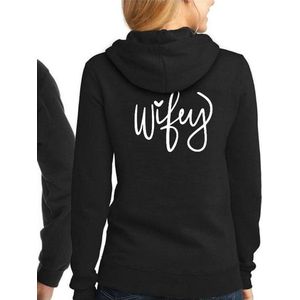 Hubby / Wifey Hoodie (Wifey - Maat XL) | Koppel Cadeau | Valentijn Cadeautje voor hem & haar