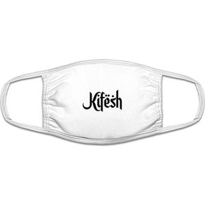 Kifesh mondkapje | grappig | gezichtsmasker | bescherming | bedrukt | logo | Wit mondmasker van katoen, uitwasbaar & herbruikbaar. Geschikt voor OV