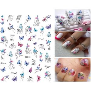 Akyol - Nagel stickers - nagelsticker - nagels - nagel sticker - decoratie - stickers voor nagels - stickers – meiden nagelsticker – fantasie – regenboog – ster – stickervel voor nagels