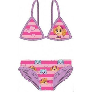 Paw Patrol bikini - roze met paars - Skye en Everest zwempak - maat 98/104