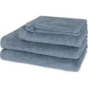 Casilin Handdoeken Set - 2 douchelakens (70x140cm) + 1 handdoek (50 x 100cm) + 2 washandjes - Jeans