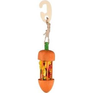 Flamingo Waris - Speelgoed Knaagdier - Ks Waris Hanger Wortel Oranje & Luffa Dia. 4,5x23cm - 1st - 127225 - 1st