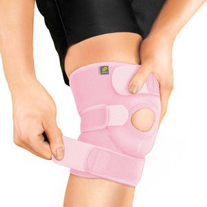 BRACOO - KS10 - Kniebandage - Roze - Verstelbare Neopreen Kniebrace - Patella Stabilisator Opening