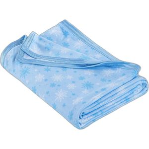 Koeldeken voor mensen, dubbelzijdig koudeeffect, zomerdeken, lichte zelfkoelende deken, koeldeken met Japanse Q-Max 0,42 koelvezels, koeldeken voor slapen, blauw, 130 x 150 cm