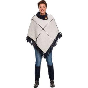 PONCHO | GERECYCLEDE WOL EN KATOEN | HANDGEMAAKT | MAAT XL