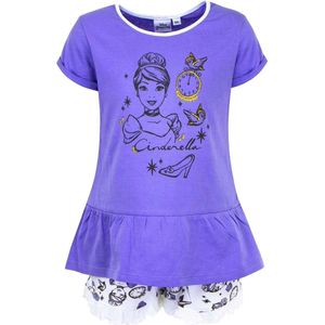 Disney Princess - Cinderella - Shortama - Paars - Maat 116 - 6 jaar