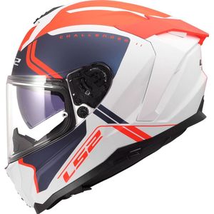LS2 FF817 Challenger II helm Titan mat wit blauw rood XXL