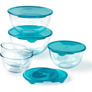 Pyrex - Prep & Store Mengkom met Deksel 5-Delig - Transparant - Borosilicaatglas