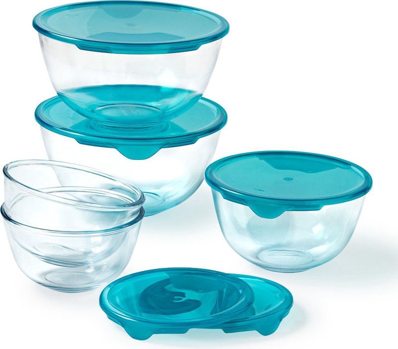 Pyrex - Prep & Store Mengkom met Deksel 5-Delig - Transparant - Borosilicaatglas