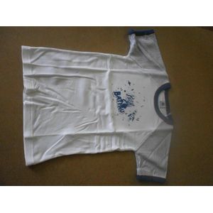 Petit Bateau - Onderhemd - 2 pack -T shirt korte mouw - Wit boord blauw - 6 jaar 114