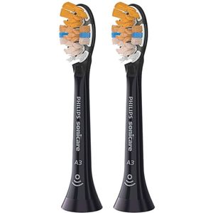 Philips Sonicare - Opzetborstels - A3 Premium All-in-One Zwart - Complete Reiniging - 2 opzetborstels - HX9092/11 - 1 stuk