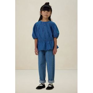 Sissy-Boy - Denim Top - Blauw - Met Hartjesborduurwerk