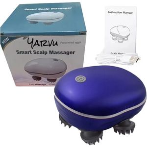 Elektrisch Hoofdmassage Kriebel Apparaat met infrarood - Massageapparaat Mens / Dieren / Honden / Katten - Hoofd Massage - Hoofdmassagespin - Scalp Massager - USB Oplaadbaar - Blauw