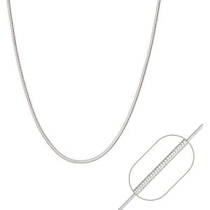 Fako Bijoux® - Ketting - Slang - 1mm - 65cm - Zilverkleurig