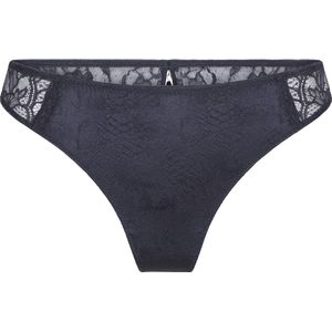 LingaDore String - 6815T - Donker blauw jacquard - XXL