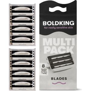 Boldking Scheermesjes Extra Sensitive - Scheermes Man & Vrouw - Scheerset Extra Gevoelige Huid - Heren & Dames - 8 Razor Blades Mannen